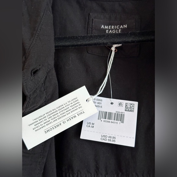 American Eagle Go Big Oversized Shirt - Black NWT - Picture 6 of 8